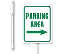 Panneau de stationnement avec flèche droite avec piquet 17,8 x 22,4 cm, panneau en aluminium, facile à installer