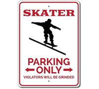 Panneau de stationnement Skater Skater Skaterfor Skater Décoration murale Affiche murale Art Tin Sign Decor Metal Sign Poster 20,3 x 30,5 cm