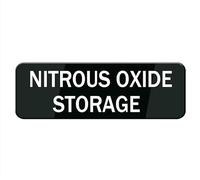 Panneau de stockage d'oxyde nitreux, autocollant pour porte ou mur, 25,4 x 7,6 cm, installation rapide et facile, design acrylique de qualité supérieure pour votre maison, bureau/entreprise
