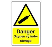 Panneau de stockage en forme de bouteille d'oxygène - Autocollant haute adhérence (150 mm x 100 mm) - Distance de visualisation à moins de 3 m.