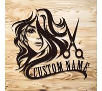 Panneau de studio de beauté personnalisé, art mural en métal pour salon de beauté, décoration murale en métal, cadeau de coiffeur personnalisé, cadeau de coiffeur (style