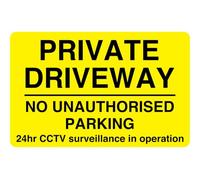 Panneau de surveillance « Private Driveway No Unauthorised Parking » 24 heures