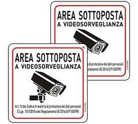 Panneau de surveillance vidéo RGPD, en aluminium réfléchissant, avec adhésif et trous, 15 x 15 cm, panneau de surveillance en métal, pour maison et magasin, intérieur et extérieur