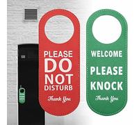 Panneau de suspension de porte « Do Not Disturb » (vert/rouge double face) « Please Do Not Disturb on Front and Welcome Please Knock on Back Side », idéal pour le bureau, la maison, la clinique