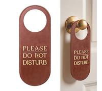 Panneau de suspension de porte en cuir synthétique « Do Not Disturb », « Please Do Not Disturb », panneau d'intimité pour maison, bureau, hôtel, réunion