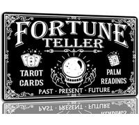 Panneau de tarot en aluminium - Décoration vintage effrayante - Sorcière - Décoration gothique pour café, bar, cuisine - 15,2 x 20,3 cm