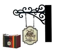 Panneau De Taverne book nok - 21 X 19 Cm En Fer Et Bois | Diviseurs De Bibliothèque | Décoration D’étagère De Livre | Logo De La Taverne Du Coin | Ornement D’étagère En Fer Fait À La Main Pour La Déc