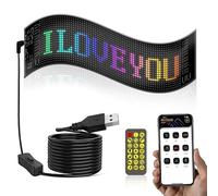 Panneau de taxi LED programmable 12 V avec télécommande - Affichage de texte à défilement haute luminosité pour la publicité sur le dessus de la cabine, résistant aux intempéries, noir, 11 x 9 cm (16
