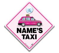 Panneau de taxi rose personnalisé, panneau de taxi noir de Londres - 14 cm