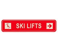 Panneau de télésiège en métal de qualité, panneau fantaisie pour maison de ski, garage, décoration murale, panneau d'avertissement en étain, 40,6 x 10,2 cm
