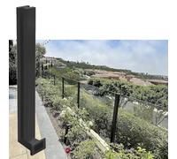 Panneau de terrasse noir pour clôture, poteau mural, système de garde-corps de balcon, hauteur 122 cm, avec kit de remplissage de clous, pilier noir durable pour la sécurité et le style moderne