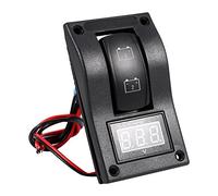 Panneau de test de batterie, Voltmètre pour bateau marin 12V DC Panneau de test de batterie double Interrupteur à bascule ON-OFF-ON selecteur de batterie pour bateau
