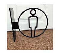 Panneau de toilette 3D en acrylique, panneau de toilette à montage latéral, plaque de porte de toilettes pour homme et femme, panneau guide de salle de bain pour la maison, le bureau, 17,8 cm rond