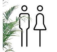 Panneau de toilettes 2D pour porte plate pour café, toilettes, pour entreprise, hôtel, restaurant, café, bureau, école publique, salle de sport, aéroport, gare, centre commercial