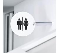 Panneau de toilettes à suspendre, panneau de toilettes masculin et féminin, 15,2 cm, rond double face, pour bureaux et entreprises