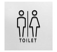 Panneau de toilettes autocollant, Sticker mural décoratif en acrylique noir et or 7D for portes de salle bain, idéal for les hôtels maisons(I)