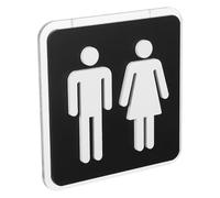 Panneau de Toilettes en Acrylique Noir, Adhésif | Finition Mate Non Réfléchissante, Lisible pour Dames et Messieurs, Retrait sans Résidu, Adapté aux Portes Métalliques