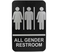 Panneau de Toilettes en Braille Noir ABS pour Portes et Murs | Installation Rapide, Design Décoratif, Adapté aux Campus Scolaires et Bureaux, pour Coordinations D’accessibilité