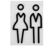Panneau de Toilettes en Métal Noir, Signalisation Décorative Claire | Plaque de Porte Extérieure, Usage au Parking, Direction Lisible, Installation Simple, Style Sobre et Professionnel