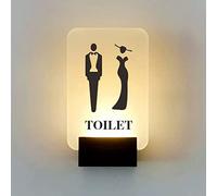 Panneau de toilettes LED ultra-lumineux, panneau de salle de bain pour homme, panneau de toilette mural, surface en acrylique et base en métal (C)