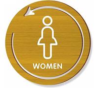 Panneau de toilettes, Panneau d'identification des toilettes, panneaux de for hommes et femmes, icônes en acrylique 3D relief, porte salle bain ronds 9 pouces (F)(C)