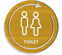 Panneau de toilettes, Panneau d'identification des toilettes, panneaux de for hommes et femmes, icônes en acrylique 3D relief, porte salle bain ronds 9 pouces (F)(Onecolor)