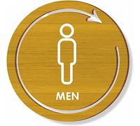 Panneau de toilettes, Panneau d'identification des toilettes, panneaux de for hommes et femmes, icônes en acrylique 3D relief, porte salle bain ronds 9 pouces (F)(B)