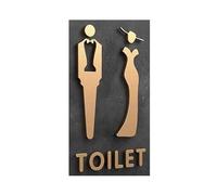 Panneau De Toilettes Plaque De Signalisation De Toilette En Forme De Flèche 3D En, Style Élégant(Color-1)