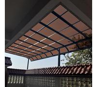 Panneau de toit en polycarbonate - Facile à couper et à plier pour les terrasses, les parasols et les cloisons (marron, 155 x 900 cm) - Solution de couverture durable, légère et résistante aux