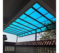 Panneau de toit en polycarbonate - Flexible et facile à couper pour les cloisons de séparation de terrasse - Bleu 100 x 700 cm - Solution de revêtement durable et résistante aux intempéries