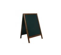 SECURIT - Tableau sur Pied en Bois d'Hévéa Laqué "Deluxe" - Ardoise Pour Marqueur à Craie Liquide - Pour Restaurant, Bar, Café, Boutique - 55 x 85 cm - Coloris Noyer