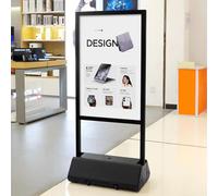 Panneau de trottoir double face en aluminium avec base à remplir pour la publicité extérieure et l'orientation