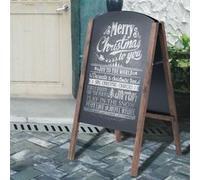 COSTWAY Stop Trottoir Pliable 2 Faces Panneau Publicitaire sur Pied en Bois 45 x 80 CM Publicité pour Restaurants, Café, Pub