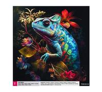 Panneau de velours Chameleon in The Jungle - Tissu pour taie d'oreiller/ameublement - 48 x 48 cm