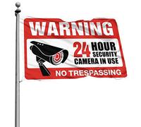 Panneau de vidéosurveillance pour bar de sport, No Trespassing Violators Will Be Prosecuted Flag Cool Stuff For Boys Backyard Decor (30 x 45 cm)