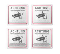 Panneau de vidéosurveillance, propriété privée, panneau d'avertissement en métal de 15 cm, lot de 4