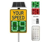 Panneau De Vitesse À LED, Détection De 0-300MPH, Alimentation Solaire/secteur - Panneau De Limitation De Vitesse Réfléchissant, Panneau D'avertissement De Trafic, Étanchéité IP56(60 * 90cm)