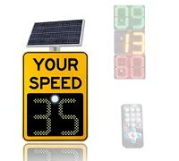 Panneau de vitesse radar à énergie solaire avec télécommande, affichage LED pour la sécurité routière, les quartiers, 49,8 x 69,8 cm