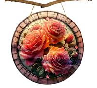 Panneau de vitrail suspendu - Capture de soleil acrylique - Décoration de fenêtre Swrwatcher de couleurs colorées | Capteur de lumière intérieure en acrylique 2D rose 2D | Décoration de fenêtres, de