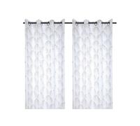 Un panneau de voilage blanc avec motif argenté 260 x 140 cm