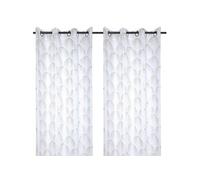 Panneau de voilage blanc avec motif argenté 260 x 140 cm