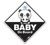 Panneau de voiture « Baby On Board », « Baby On Board », « Baby on Board », « Baby on Board », panneau de voiture à ventouse en blanc et noir. Grand, audacieux et conçu pour avertir les autres usagers