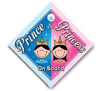 Panneau de voiture Prince and Princess on Board pour princesse et princesse on Board, panneau bébé à bord, panneau à ventouse, pour enfants à bord, pour petitsenfants à bord, panneau de voiture pour