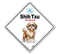 Panneau de voiture Shi Tzu, Shih Tzu On Board, panneau Shih Tzu Baby on Board, panneau chien dans la voiture, panneau chien en transit, panneau de voiture de race de chien 14 cm x 14 cm x 2 cm