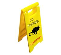 Panneau de vomissement de chat - 1 panneau d'avertissement amusant en forme de chat | Impression 3D | Avertissement pour chien | Chats bâillons mignons pour la maison, les amoureux et les décorations
