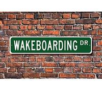 Panneau de wakeboarding pour fan de wakeboard, cadeau pour participant, sports nautiques, panneau de rue/panneau de métro 10,2 x 40,6 cm