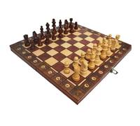 Panneau d'échecs pliants magnétiques 3 dans 1 échecs de pliage de pliage en bois Brown Holess Board Set 24 * 24cm