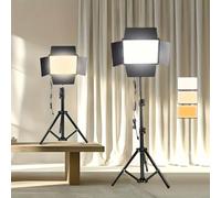 Panneau d'éclairage carré LED de 10 pouces, kit de trépied réglable de 43,3 pouces, alimenté par USB, éclairage 3 couleurs, support en métal, convient pour le studio, la photographie, la diffusion en 