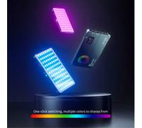 Panneau d'éclairage vidéo LED RGB 3000K-8500K Gradable 12 effets d'éclairage, batterie intégrée avec adaptateur sabot froid pour éclairage de Vlog, diffusion en direct, vidéoconférence Taille UniqueAB