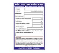 Panneau déclaration préalable lotissement ou autres divisions foncières + marqueur noir - Sans oeillets - SIGNALETIQUE.BIZ